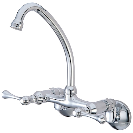 KS314C 6-Inch Adjustable Center Wall Mount Kitchen Faucet